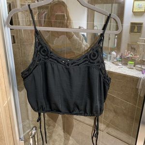 black crop tie top